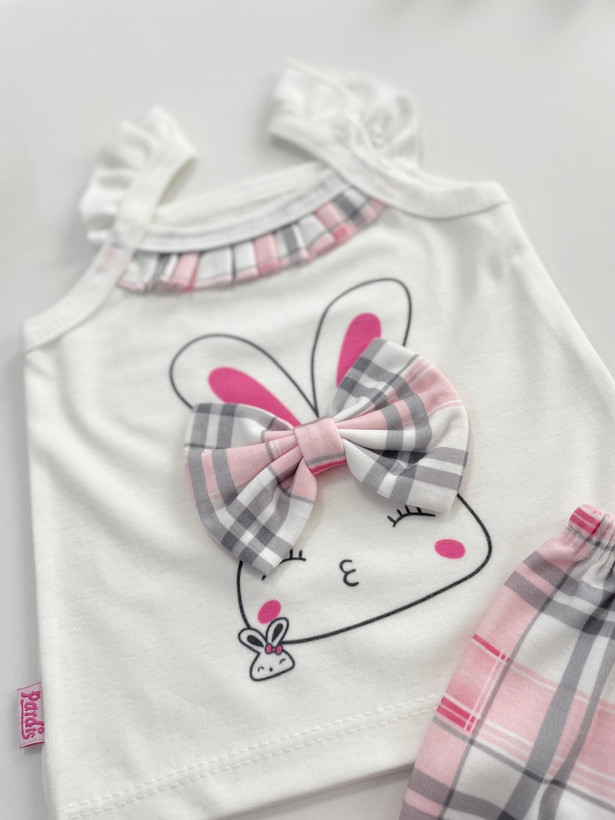 تاپ شلوارک صورتی خرگوشی نوزادی و بچگانه